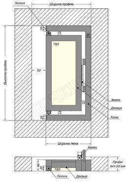 Шагма 270*525, для плитки(требуемый размер проема 280*560, размер люка 230*558) Шагма 270*525, для плитки(требуемый размер проема 280*560, размер люка 230*558)