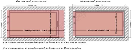 Люк под плитку Шагма для плитки 1100*600 (требуемый размер проема 1110*635, размер люка 1060*633) Люк под плитку Шагма для плитки 1100*600 (требуемый размер проема 1110*635, размер люка 1060*633)