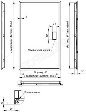 Люк сантехнический Элит усиленный 1 мм с магнитом, 1 створка 200*400, RAL 9003 муар Люк сантехнический Элит усиленный 1 мм с магнитом, 1 створка 200*400, RAL 9003 муар