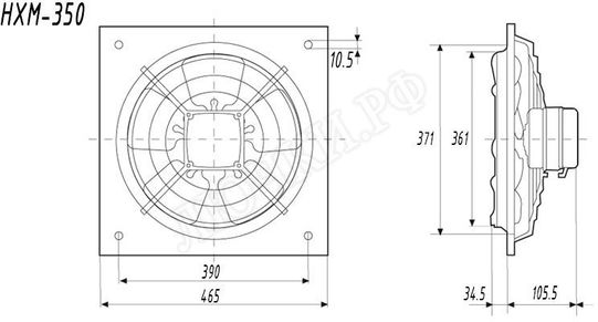 Вытяжной вентилятор HXM 350 Вытяжной вентилятор HXM 350
